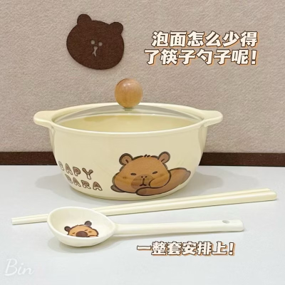 Set Nồi Sứ Capybara Kèm Muỗng 