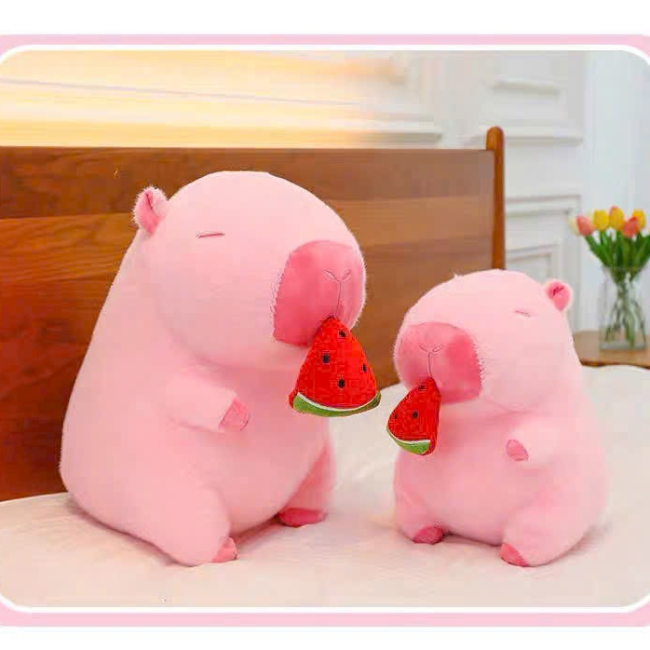 Capybara Rút Mũi Dưa Hấu - Màu Hồng Size 23cm
