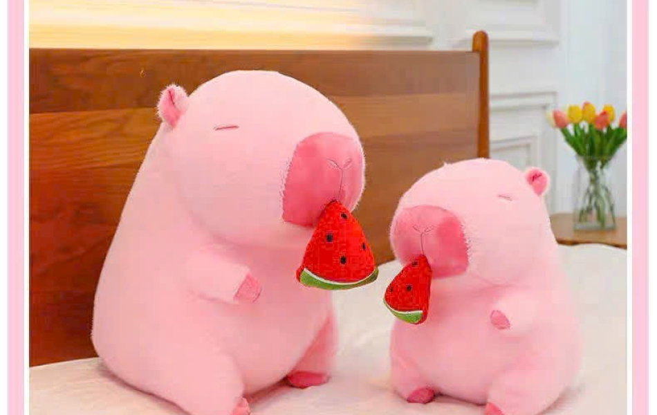 Capybara Rút Mũi Dưa Hấu - Màu Hồng Size 23cm