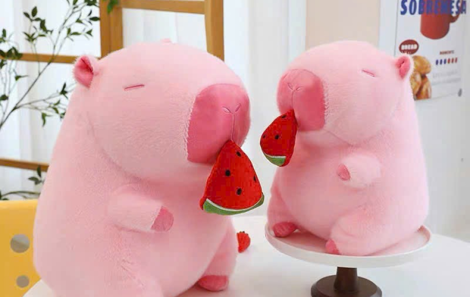Capybara Rút Mũi Dưa Hấu - Màu Hồng Size 23cm
